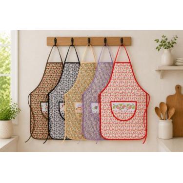 Imagem de Avental de Cozinha Estampado Bordado 5 Peças - Arte & Tear