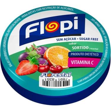 Imagem de Bala dura flopi fruit mix sem acucar lata 40g