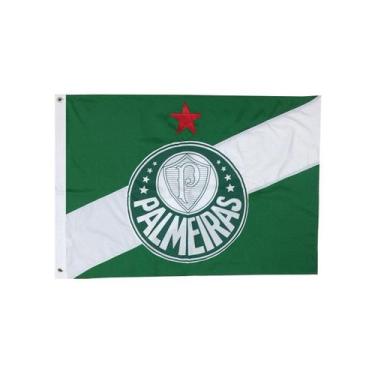 Imagem de Bandeira Oficial do Palmeiras 68x98cm Dupla Face 1,5 Panos, Verde