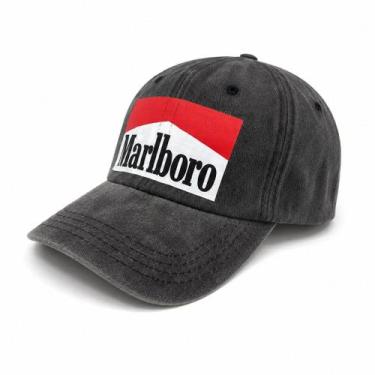 Imagem de Boné Jeans Desbotado Marlboro F1 Team Retro - Preto, Preto, UN