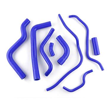 Imagem de LUXERAD Kit de tubo de refrigeração de silicone para motocicleta de alto desempenho 3 camadas 4,5 mm para Yamaha FZ6 FZ6S FAZER 4-STROKE DOHC 2003-2011 (azul)