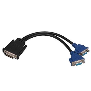 Imagem de BQLZR DVI-Male DVI-para cabo adaptador de divisor de vídeo duplo VGA fêmea