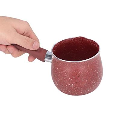 Imagem de Panela de leite antiaderente leve, mini pote de café antiaderente para café manteiga chocolate conjuntos de chá de 10 cm bules e servidores de café (vermelho)