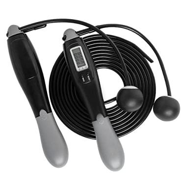 Imagem de mewmewcat pular corda,Corda de salto com contador inteligente Corda de esqui de fio de aço Corda de salto bidirecional Corda de esqui ajustável