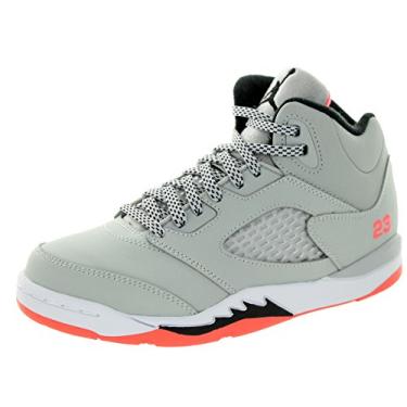 Imagem de Nike Jordan Kids Jordan 5 Retro GP Wolf Grey/Black/Hot Lava Basketball Shoe 11 Kids US