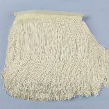 Imagem de 10 jardas/lote Renda Franja Borla Poliéster Lace Trim Fita DIY Cortina Vestido Latino Vestuário de Palco 15 cm/20 cm/30 cm de largura, bege, 15 cm de largura