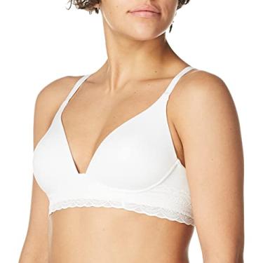 Imagem de Warner's Sutiã feminino Blissful Benefits Ultrasoft com renda sem aro, Branco, 38C