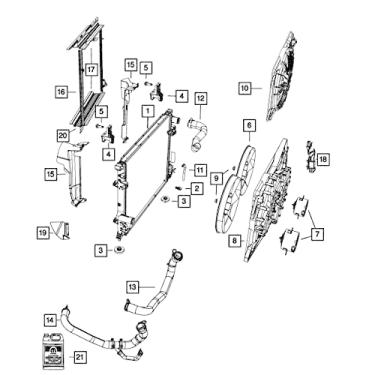 Imagem de Mopar RADIADOR ISOLADOR 68017994AA