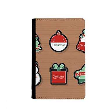 Imagem de Porta-passaporte com símbolo de Natal de desenho animado ícone de Natal Notecase Burse capa carteira porta-cartão, Multicolor