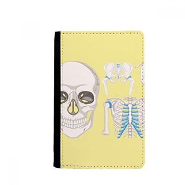 Imagem de Ilustrações de esqueleto humano costelas de caveira porta-passaporte Notecase Burse capa carteira porta-cartão, Multicolor