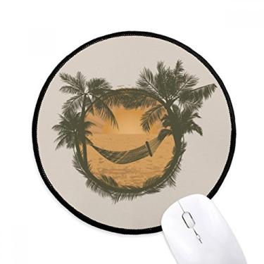 Imagem de DIYthinker Coco árvore nuvem rede praia mouse pad desktop escritório tapete redondo para computador
