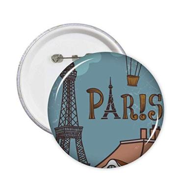 Imagem de Broche de broche de coração de Paris com a Torre Eiffel da França 5 peças