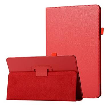 Imagem de Capa protetora para tablet Texture couro tablet case para Sony Xperia Z1 Slim Foldo Foldo Protetor Folio Protetor à prova de choque de tampa traseira com suporte Estojos para Tablet PC (Color : Rojo