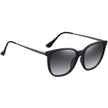 Imagem de Óculos de sol polarizados para mulheres moda tons masculino quadrado vintage senhoras antirreflexo óculos de sol masculino UV400, C4 preto fosco, tamanho único