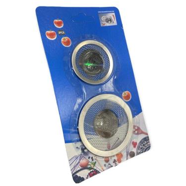 Imagem de Ralinho Japonês Ralo De Pia Cozinha Inox Kit 2 Tamanhos