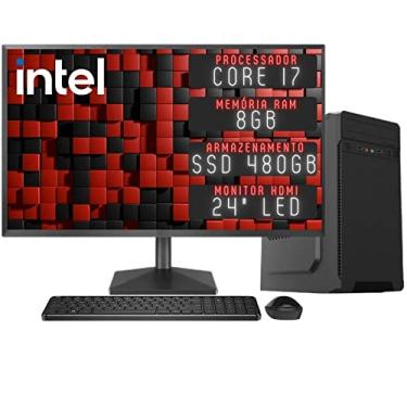 Imagem de Computador Completo 3green Desktop Intel Core i7 8GB Monitor 24" Full HD HDMI SSD 480GB Windows 10 3D-160