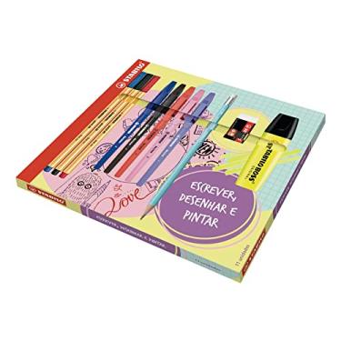 Imagem de Kit Escrever, Desenhar e Pintar – STABILO point 88, BOSS ORIGINAL Re-Liner, Swano Pastel e Supreme – Kit com 11 unidades