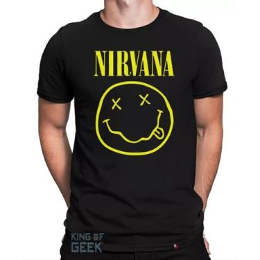 Imagem de Camiseta Nirvana Logo Camisa Banda Rock Clássicos Anos 90 Tamanho:M;Cor:Preto