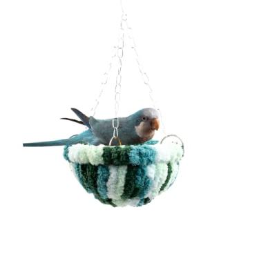 Imagem de Barn Eleven Cama de ninho quente para pássaro grande brinquedo para papagaio calopsita periquito cacatua cinza africana arara Amazon Conure periquito canário periquito periquito tentilhão hamster chinchila poleiro gaiola (azul)