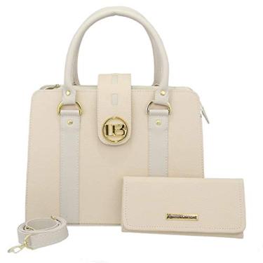 Imagem de KIT BOLSA C/DIVISÓRIA E ALÇA TRANSVERSAL E CARTEIRA FEMININA MEGA PROMOCAO ! (CREME)