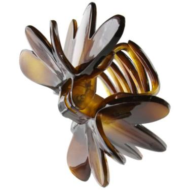 Imagem de Caravan Rosa voadora com garra de cabelo de mola coberta com patente em casco de tartaruga