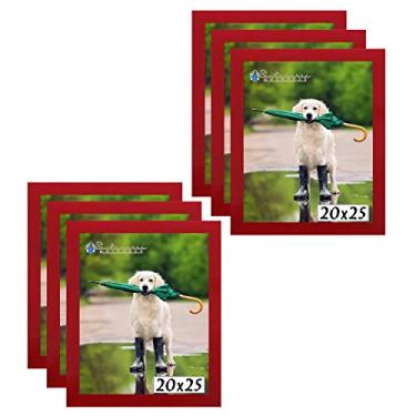 Imagem de Kit 6 Porta Retrato Molduras 20x25 Vermelho