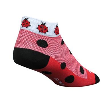 Imagem de SockGuy Lady Bugs Feminino 2,5 cm Meias, Joaninha, Red/White, Small-Medium