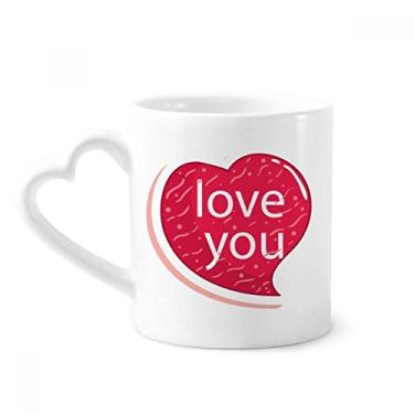 Imagem de Caneca de café de cerâmica para o dia dos namorados, coração rosa I Love