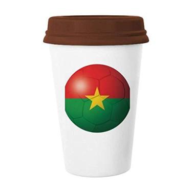 Imagem de Caneca de futebol da bandeira nacional Burkina Faso vidro bebendo cerâmica copo tampa