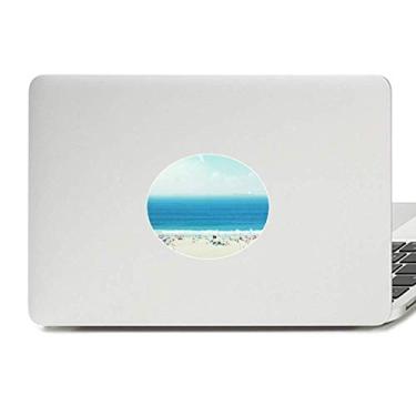 Imagem de Adesivo de notebook com emblema de vinil e imagem da natureza da praia oceânica e praia
