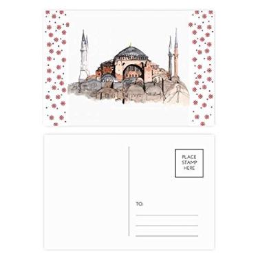Imagem de Cartão postal Peru Hagia Sophia Istambul Flor de Natal Cartão de agradecimento 20 peças