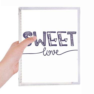 Imagem de Caderno de folhas soltas com citação fofa Sweet Love em estilo escrito à mão