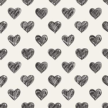 Imagem de Papel de Parede Corações Rabiscos