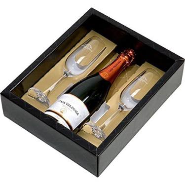 Imagem de Kit Arte Espumante Casa Valduga Brut 750ml + 2 taças