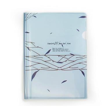 Imagem de Pasta Organizadora Documentos Papel A4 Fecho Papelaria Fofa Escritório Escolar (Azul Claro)