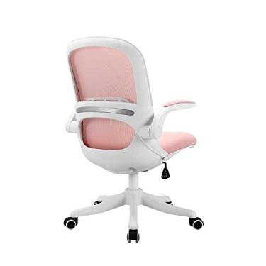 Imagem de Cadeira ergonômica de mesa para computador WYCSAD, cadeira de escritório giratória de 360 ​​graus com apoio de braço rebatível e rodízios giratórios, cadeira executiva com encosto médio para adultos e