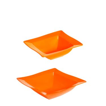 Imagem de Kit Saladeira Moove 800ml + 2L Laranja em Polipropileno Linha Tropical VEM