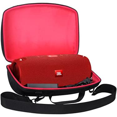 Imagem de co2CREA Estojo rígido de viagem de substituição para alto-falante Bluetooth sem fio portátil JBL Xtreme 2 (Xtreme 2, capa rígida preta com vermelho interior)