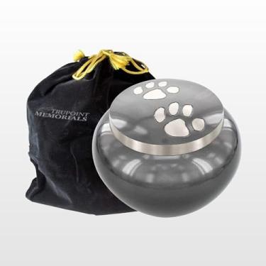 Imagem de Trupoint Memorials Urna pequena para cães e gatos cinzas, urnas de cremação cinza com estampa de patas para animais de estimação de até 11 kg