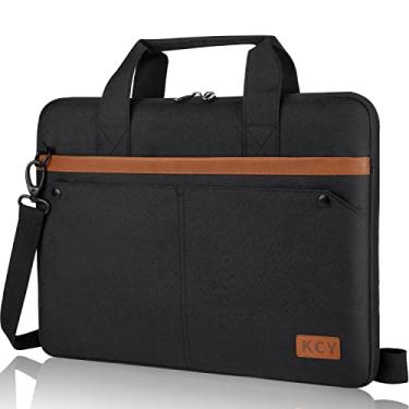 Imagem de KCY Bolsa para laptop 15,6 polegadas com alça de ombro, capa fina para computador compatível com MacBook Air 15 M2, novo MacBook Pro 16 M1 2021-2023, 15-16 polegadas HP Lenovo Dell Acer Asus Notebook,