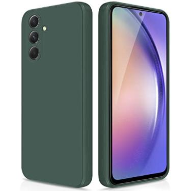 Imagem de GiiYoon Capa para Samsung Galaxy A54, capa protetora de corpo inteiro com toque suave e sedoso, case à prova de choque com forro em microfibra - Verde