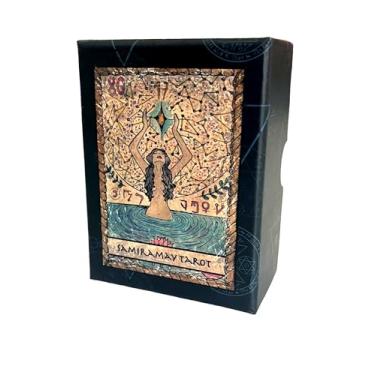 Imagem de Vieux Monde Express Caderno de cartas e guia de tarô Samiramay, baralho completo, 78 cartas, 8,9 x 6,3 cm, ótimo para iniciantes e colecionadores | Impressão autorizada e autêntica do trabalho de Vera Petruk azul