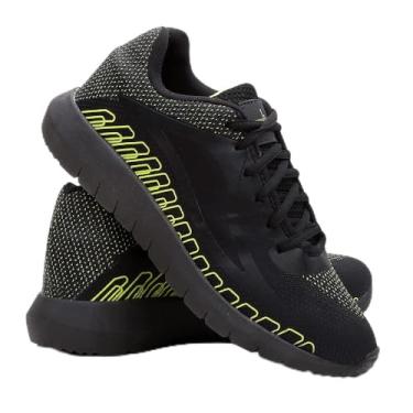 Imagem de Tênis Masculino SPEED Confort Urban Academia + Relógio - Preto/Verde - 38