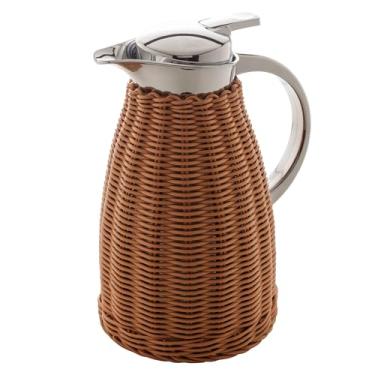Imagem de WOLFF - Garrafa Térmica Aço Inox C/Rattan Plástico Marrom 1,5L