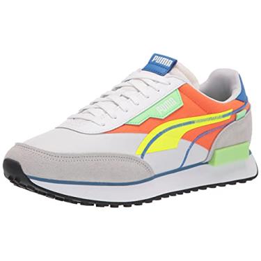 Imagem de PUMA Tênis masculino Future Rider Twofold Sd Pop com cadarço casual - laranja, branco, amarelo, Laranja, branco, amarelo, 33