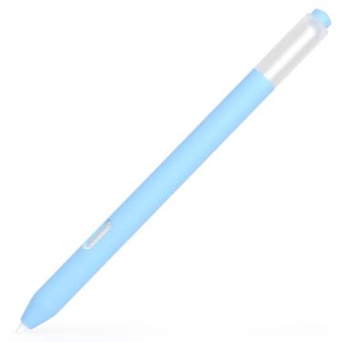Imagem de AZF Estojo de silicone para Samsung Galaxy S Pen Creator Edition, capa de silicone antiderrapante confortável com suporte de carregamento magnético. (azul celeste)