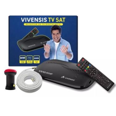 Imagem de Kit Receptor De Tv Vivensis Vx10 Sat Hd + Lnbf Simples + Cabo 15m