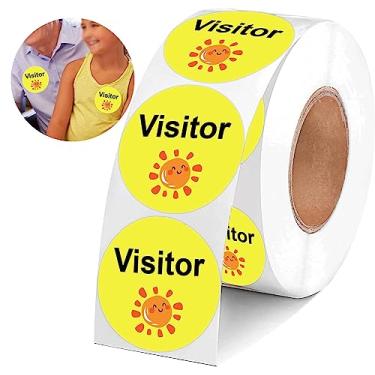 Imagem de Adesivos de visitante de 3,8 cm, 500 peças, etiquetas de identificação de visitante de rosto feliz, etiquetas de identificação de visitante