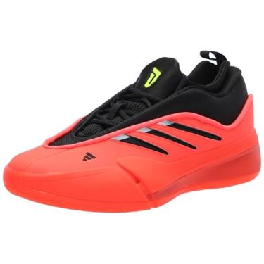 Imagem de adidas Tênis de basquete unissex adulto Dame 9, Vermelho solar/preto/limão lúcido, 41 BR