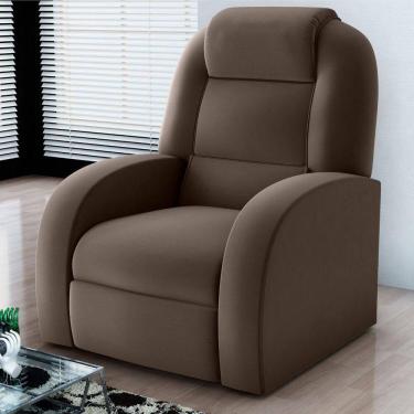 Imagem de Poltrona Reclinável De Descanso Kai Veludo Marrom